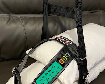 Pride Y Front Dog Harness - Custom Made with Vinyl and Webbing