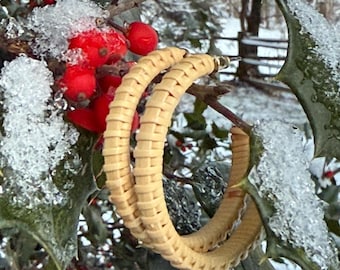Nantucket Basket Large Narrow Open Hoop Earrings