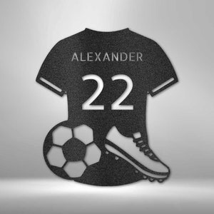 Personalized Soccer Ball Metal Sign, Sport Wall Art With Custom Name For Home Decor, Birthday Gift, Soccer Player Gift