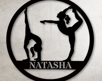Personalized Gymnast Female Metal Art, Gymnast gift, Gift for gymnast