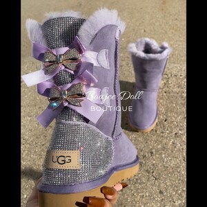 light blue glitter uggs