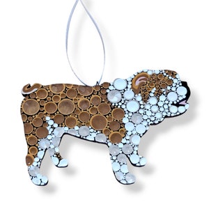 Bulldog Christmas Ornament Dot Art Christmas Tree Ornament Pet Gift Pet Ornament American Bulldog Decor Custom Bulldog Dog Mom Gift Pet Gift
