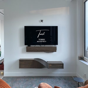 The Twist - Floating TV Console. Made by hand in New York City.