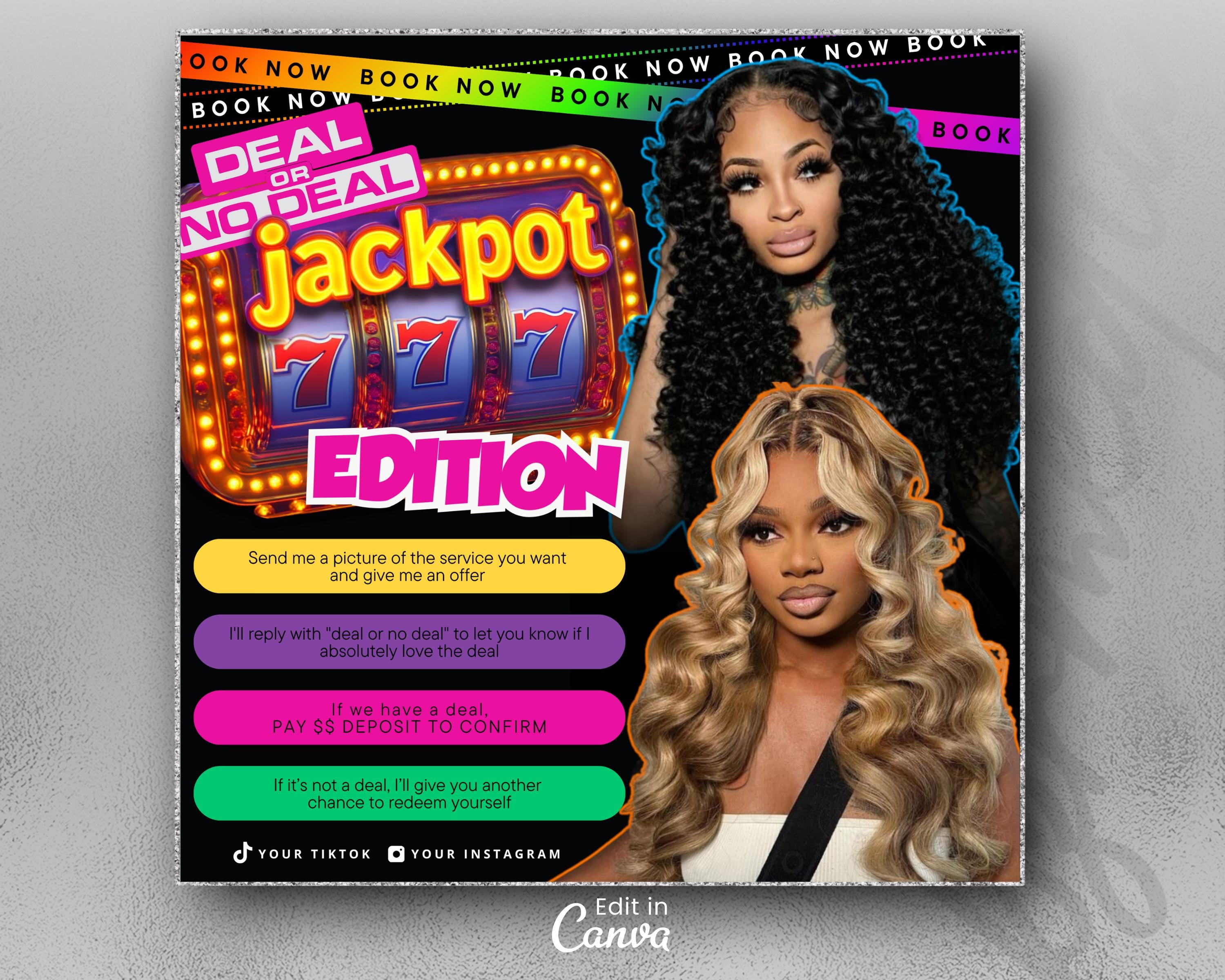 Deal or No Deal Flyer, Booking Flyer, Deal or No Deal Nail, Deal or No Deal Hair, Deal or No Deal Lash