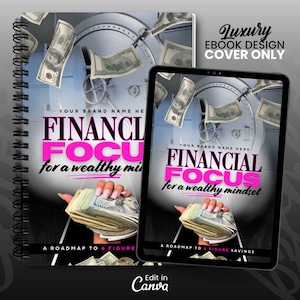 Ebook Cover Vorlage, eBook Cover Canva Template, DIY White Label, PLR eBook Cover, eBook Cover Design, finanzielle Freiheit, Geld ebook