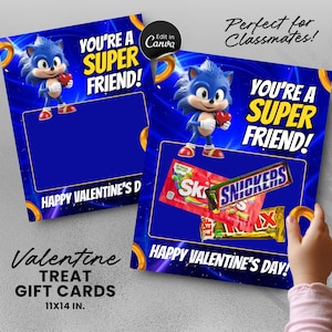 Valentine's Day Card, Valentine Treat Card, Valentine Gift Card Template, Printable Valentine, DIY Canva