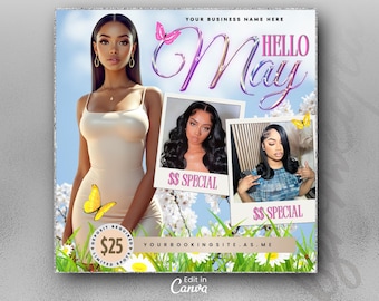 May Booking Flyer, Mothers Day Booking Flyer, May Hair, May Books Open, May Appointment Flyer, May Book Now, May Lashes Nail Braid Wig Flyer