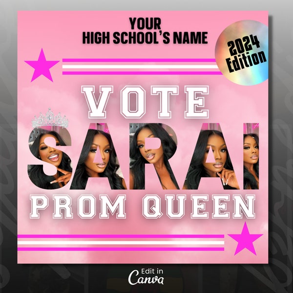 Vote Prom Queen Flyer, Prom Flyer, Vote Prom Campaign Flyer, Class Campaign Flyer, Homecoming Election Flyer Prom Queen Flyer | DIY Canva