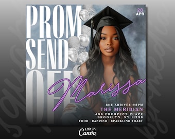 DIY Editable Prom Send Off Flyer, Prom Invitation Flyer, Prom Flyer, Prom Season Flyer, Prom Event Flyer, Party Invitation, Prom Celebration