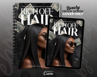 Ebook Cover Template | Hair Business Lash Business Cosmetics Beauty Business Editable Ebook Cover Design| Manual Editable Front Cover Design