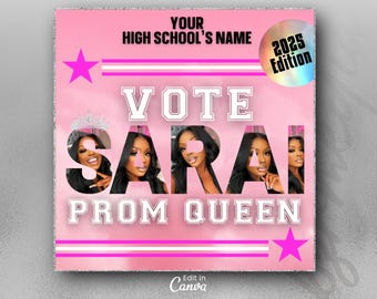 Vote Prom Queen Flyer, Prom Flyer, Vote Prom Campaign Flyer, Class Campaign Flyer, Homecoming Election Flyer, Prom Queen Flyer