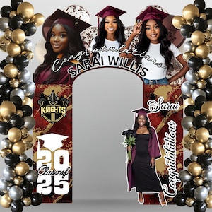 Graduation Arch Decor, Grad Decor Temp, Graduation Party, Graduation Canva Template, Class of 2025 Grad Decor, Grad Panel Board, Grad Arch