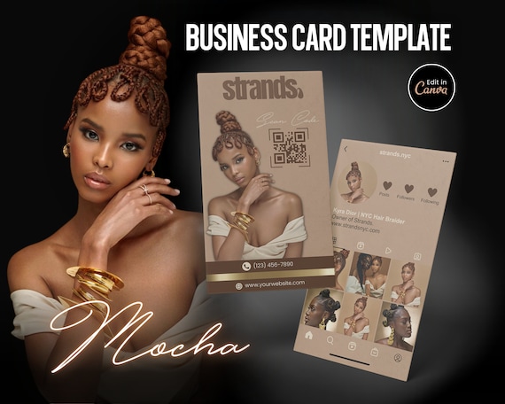 Editable Business Card Template, QR Code Instagram Card, Lash Tech Design (Digital Download)