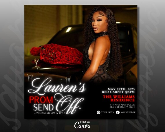 Prom Send Off Flyer, Prom Invitation Flyer, Prom Flyer, Prom Season Flyer, Prom Event Flyer, Party Invitation, Prom Celebration