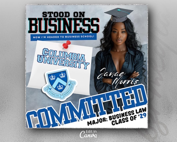 College Decision Day Flyer, Graduation, Senior 2026, Social Media College Graduation Announcement, College University Commitment, DIY Canva