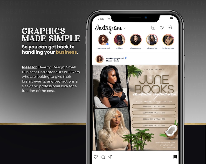 June Booking Flyer, Summer Beauty Flyer, Now Booking June, Summer Season Flyer, Hair Loc Braid Flyer, Lash Flyer, June Books Open, DIY Canva image 3