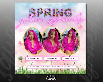 April-Buchung Flyer, April Beauty-Specials, Frühling Bücher offen, Frühlings-Buchung, Frühlingstermine verfügbar, Beauty Lashes Hair MUA