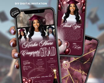Graduation Invitation Digital, Graduation Party, Graduation Invitation, Digital Grad Invite, Class of 2025 flyer, Graduation Announcement