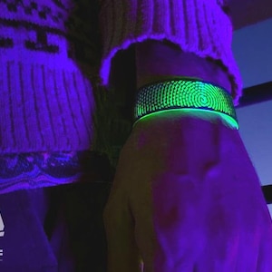 RBF UV-polsband Psy-Spy (fluorescerend, psychedelisch, band, festival, rave-armband, blacklight, ultraviolet, kandi, neon, trippy)