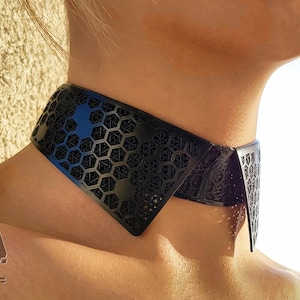 It's Black! Collar - Rubber Ravewear (Choker, Necklace, Artwear, Rave UV Choker, Rave Jewelry, Rave Accessories)