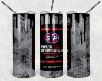 STP Power Steering Fluid GrungeTumbler Wrap PNG JPG