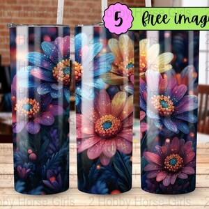Floral Tumbler Wrap: Colorful Bloom Design (Digital File)