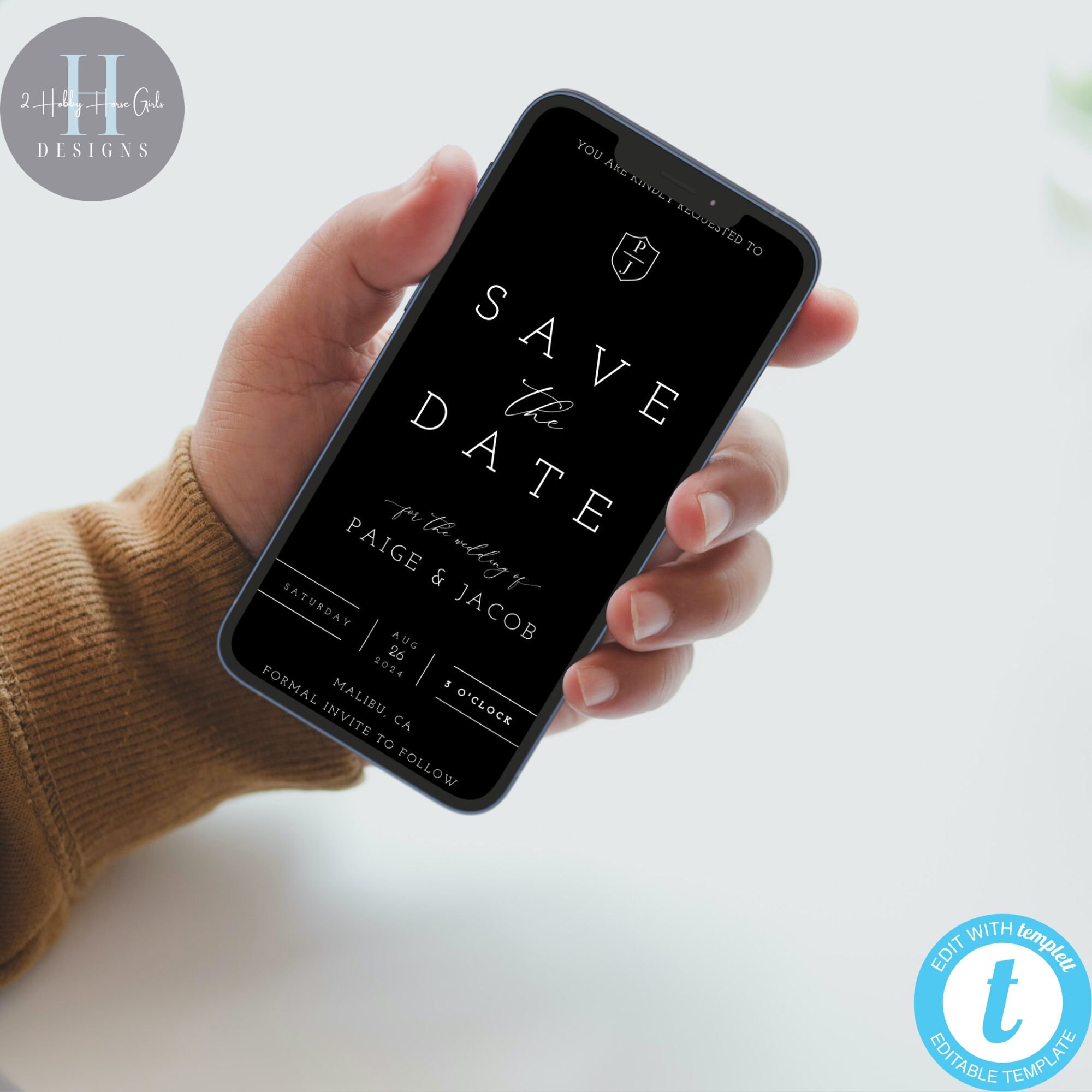Save the Date Instant Download Printable Diy Minimal - Etsy