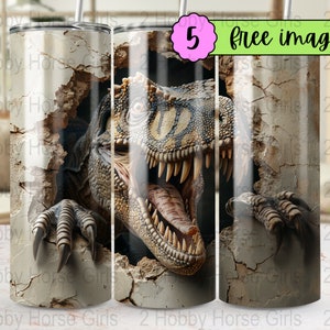 Raptor Dinosaur Tumbler Wrap 20 Oz Tumbler Seamless Design, Velociraptor png design, Kids Dino tumbler wrap