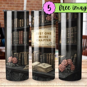 Rose Library Tumbler: Book Lover Gift
