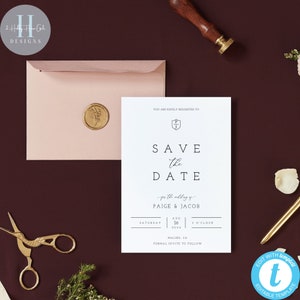 Save the Date | Instant Download | Printable Diy | Minimal Save the ...