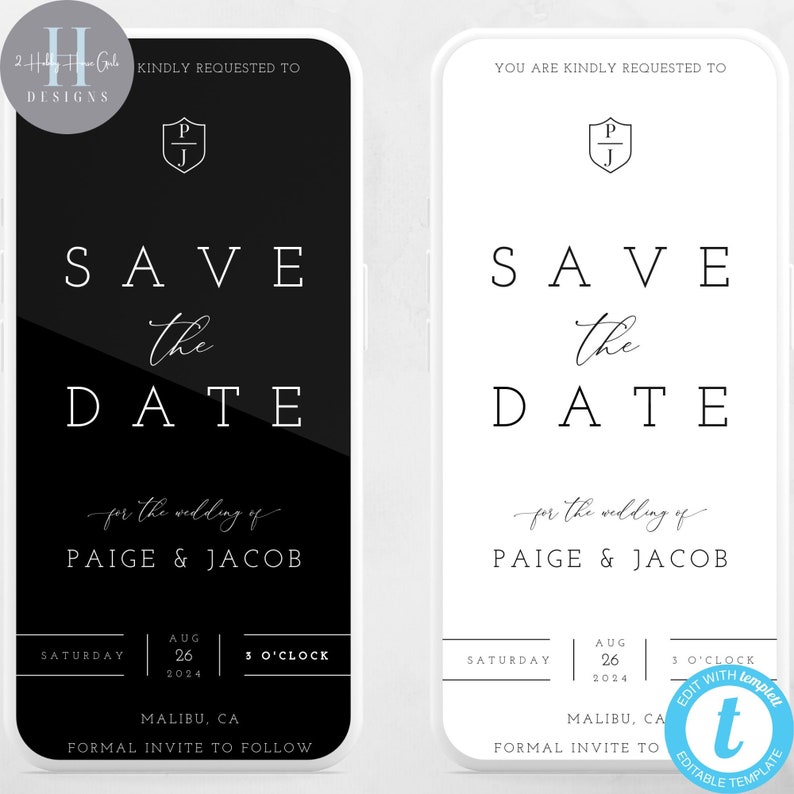 Save the Date Instant Download Printable Diy Minimal - Etsy