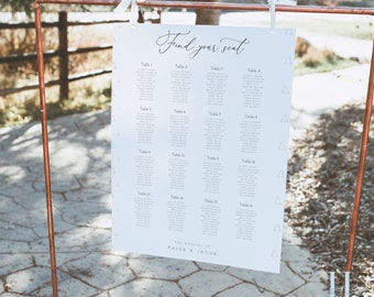 Find Your Seat Sign | Seating Chart Sign |  Seating Chart | Poster Size Seating Chart | Editable Wedding Sign | Seating Plan Min02