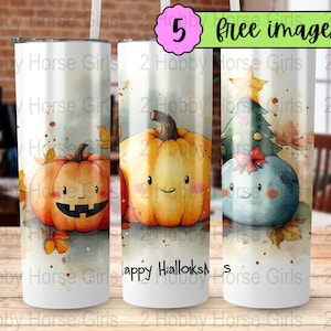 Happy Hallothanksmas 20 oz Skinny Tumbler Halloween PNG, Sublimation Design DIGITAL, Christmas png, Thanksgiving PNG, Funny Holiday Design