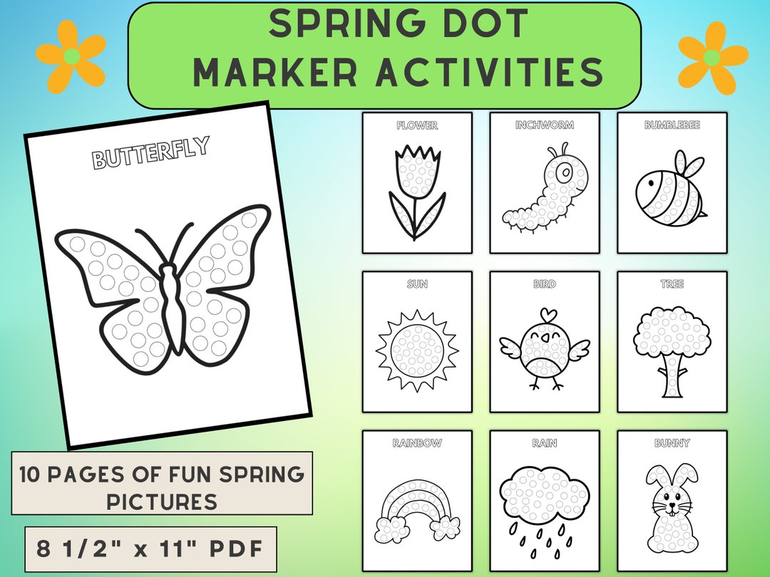 Spring Dot Marker Activities Do A Dot Marker Coloring Preschool Spring ...