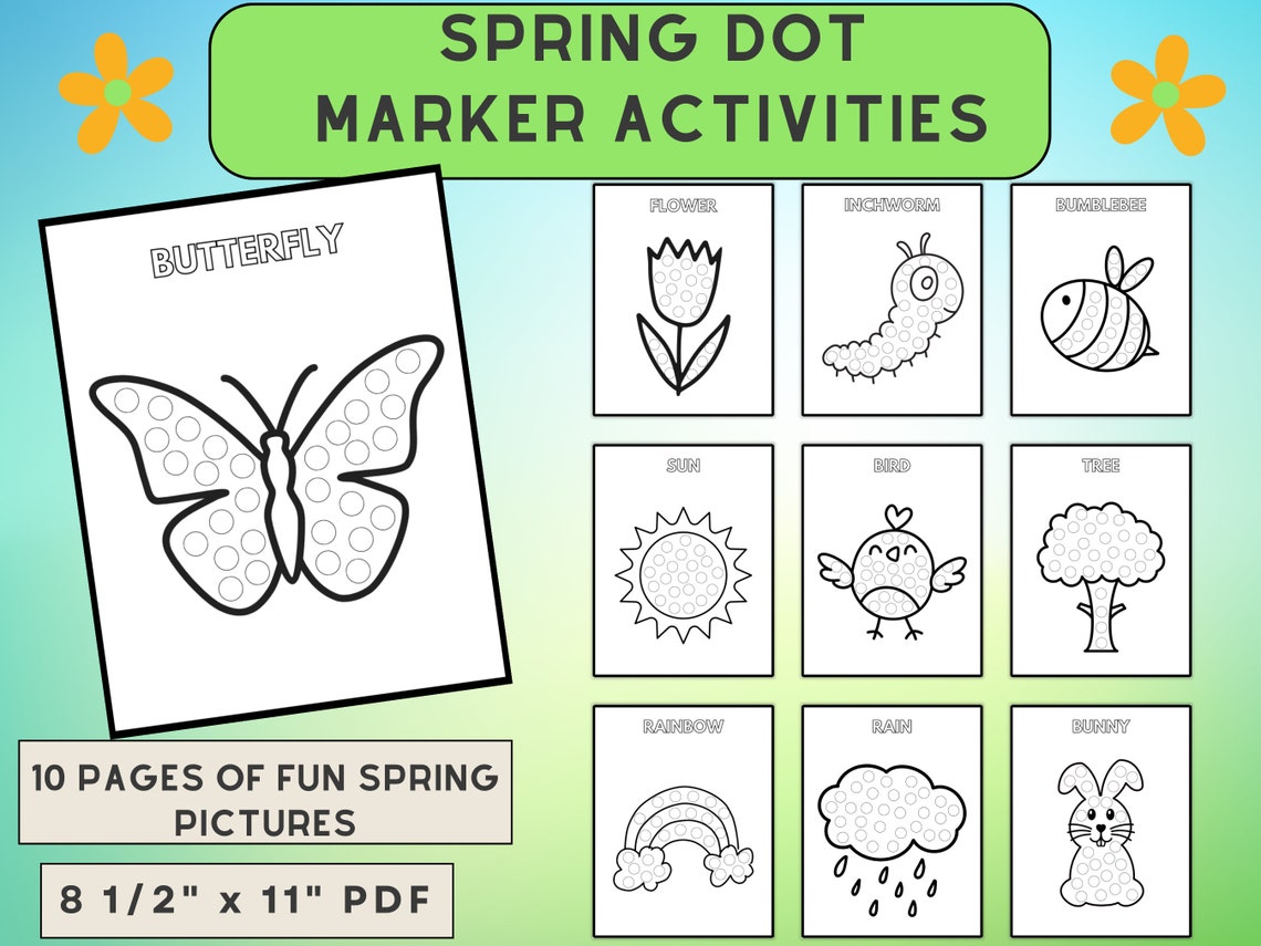Spring Dot Marker Activities Do A Dot Marker Coloring Preschool Spring ...