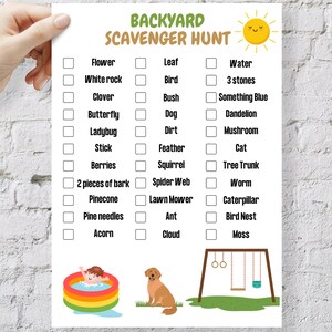 Outdoor Scavenger Hunt for Kids | Printable Backyard Scavenger Hunt for ...