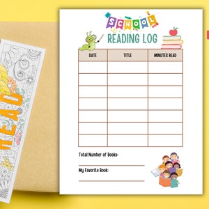 Reading Log |  Reading Tracker | School Reading Log | Kids Reading Log | Homeschool Reading | Printable Reading Log for Kids