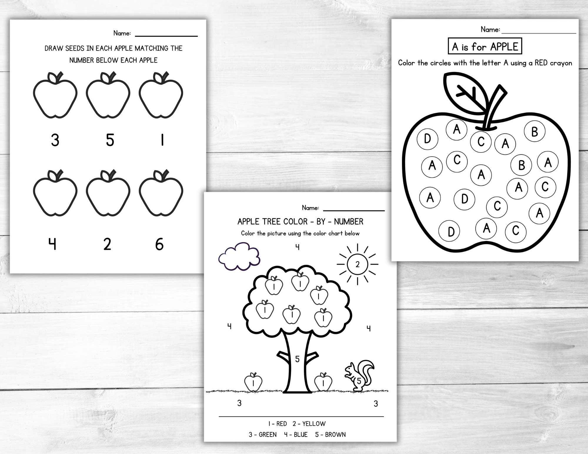 Apple Activities for Kids Apple Activity Pack Apple Worksheets Apple