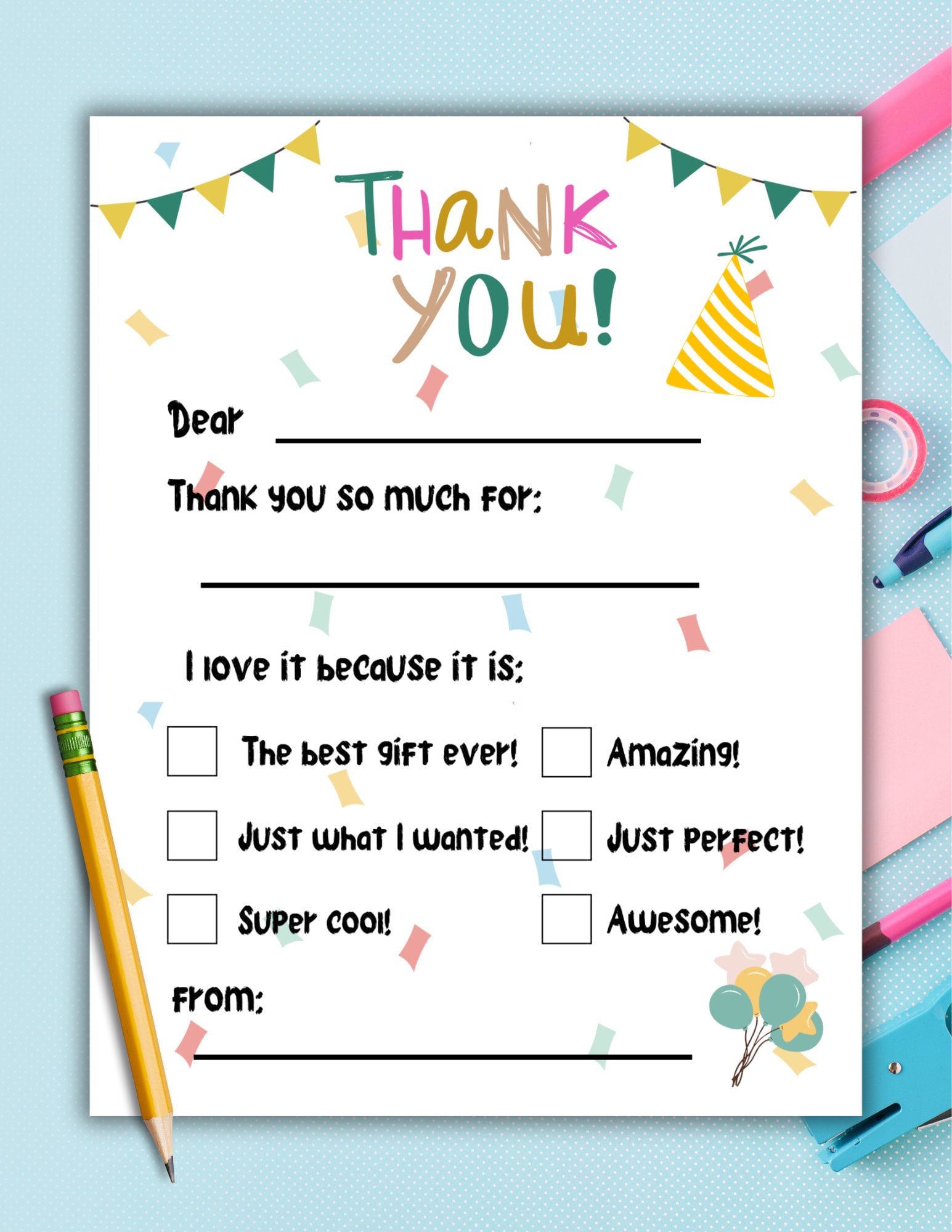Kids Birthday Thank You Note - Il Fullxfull.5108863675 Nf5s 