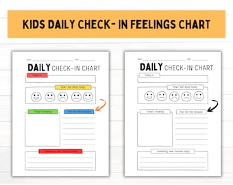 Kinder Gefühle Diagramm | Gefühle Check-In Arbeitsblatt für Kinder | Stimmungstabelle | Emotionale Regulierung | Kinder Emotionen | Psychische Gesundheit von Kindern