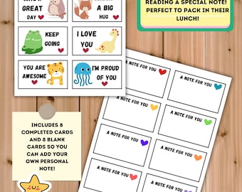 Lunch Box Notes| Positive Affirmations for kids| Printable Lunch box cards |Kids Lunch notes | Lunch box notes printables | Lunch Notes