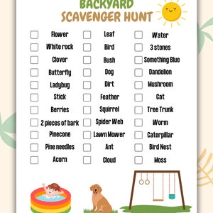 Outdoor Scavenger Hunt for Kids | Printable Backyard Scavenger Hunt for Kids | Kids Summer Activities | Outdoor Scavenger Hunt Activity
