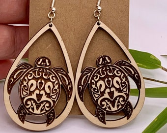 Beautiful Handmade Island Turtle Earrings