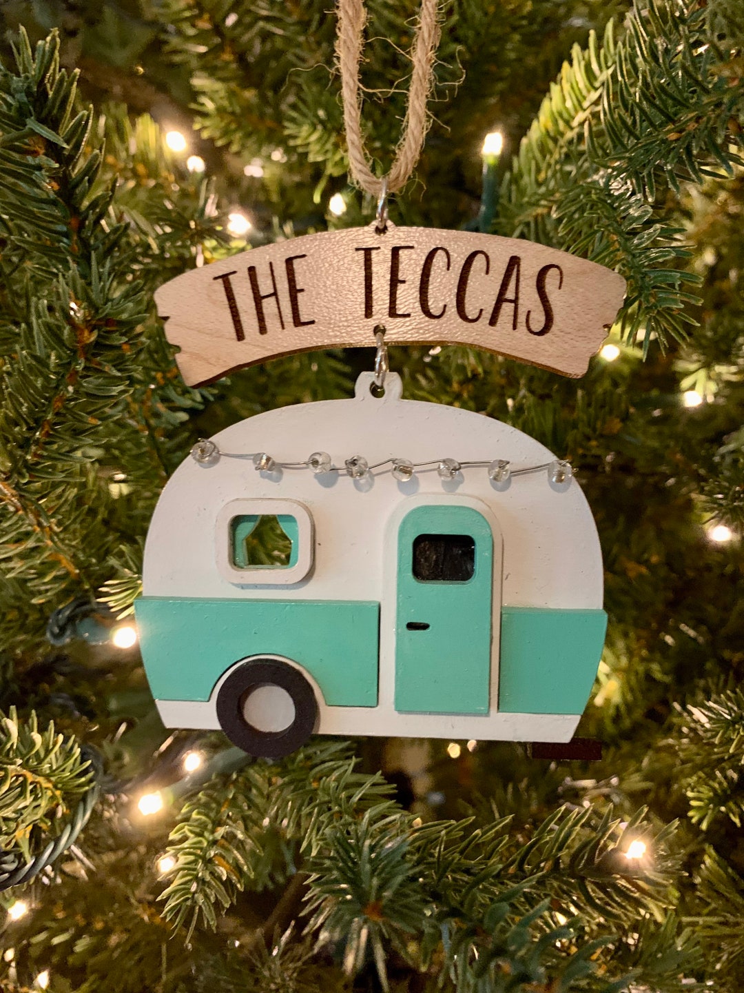 Vintage Camper Christmas Ornament 