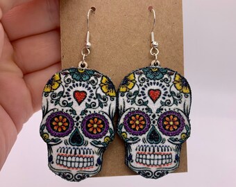 Sugar Skull Earrings In Sterling Silver | Day Of The Dead Jewelry - Foto 2