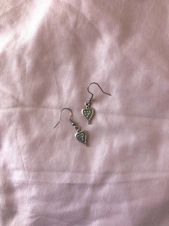 Grunge/ fairy core heart earrings jewellery