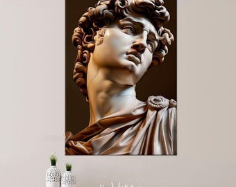 David Statue Canvas Wall Art, Renaissance Print, Greek Mythology Decor