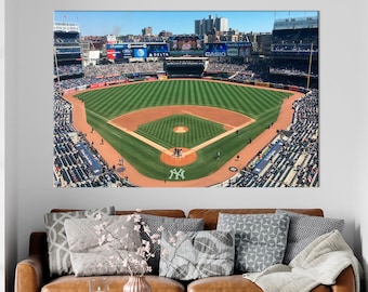 Yankee Stadium wall art Baseball print New York Yankees Stadium canvas print Man Cave decor Yankees sports art Large canvas art