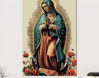 Our Lady of Guadalupe Canvas Print: Virgin Mary Religious Wall Art
