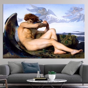 Fallen Angel large canvas wall art prints Alexandre Cabanel Reproduction print Fallen Angel painting print Renaissance art